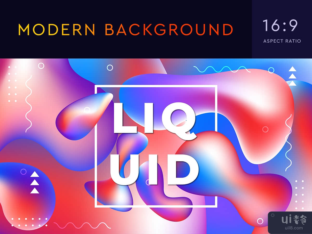 Abstract Background with 3D  liquid Shapes for Landing Page, Poster, Flyer