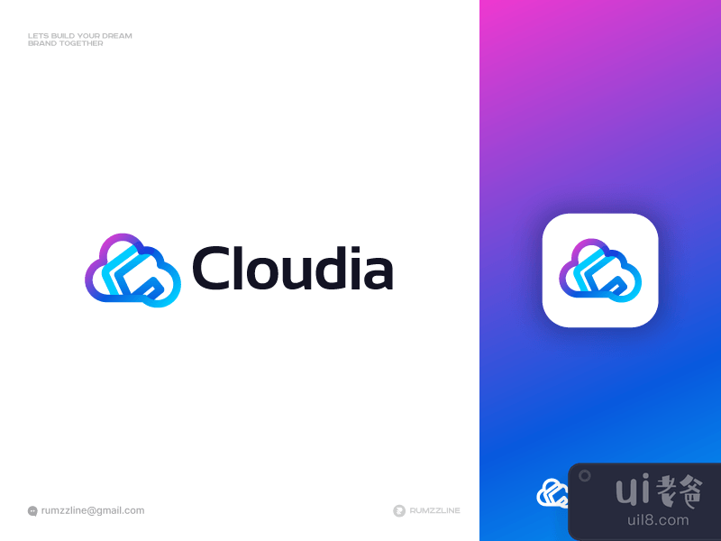 Cloud Logo- Server Logo- Domain Hosting Logo - Cloudia