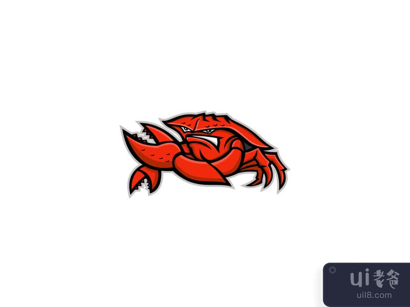 Angry Red King Crab Mascot