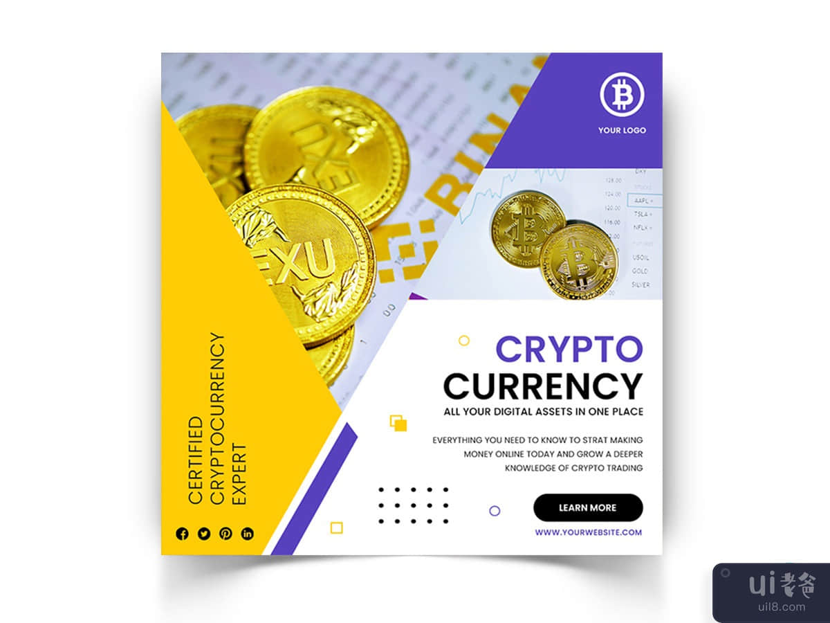 CryptoCurrency Social Media Instagram Post Template