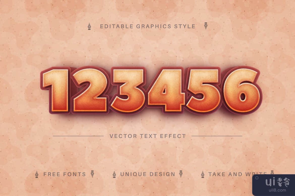 饼干 - 可编辑的文字效果，字体样式(Biscuit - Editable Text Effect, Font Style)插图3