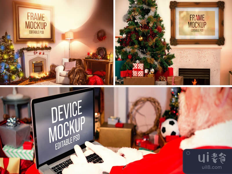 Christmas Picture Frame and Device Mockup Set