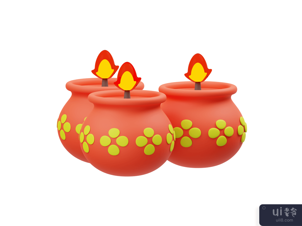 Candle 3D Render Illustration