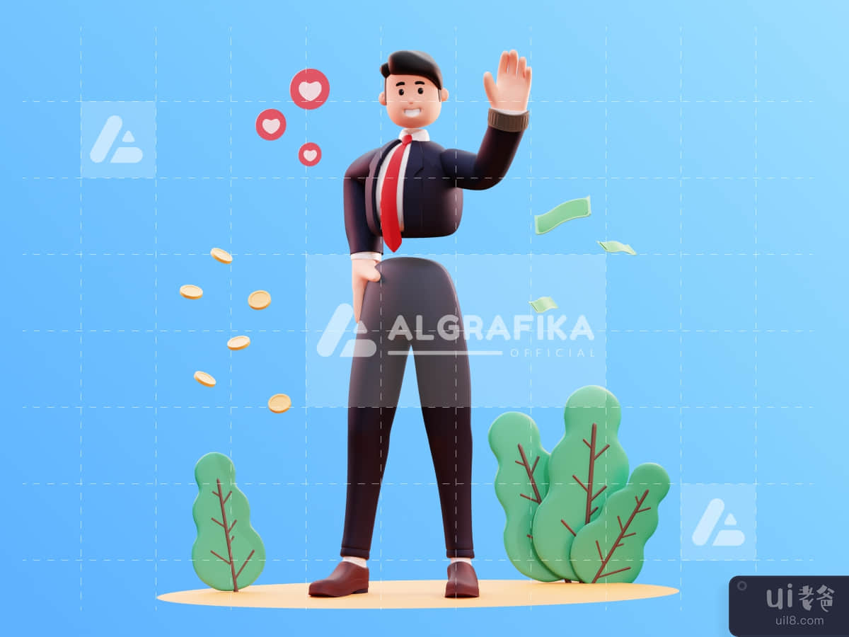 3D Character Businessman Illustration