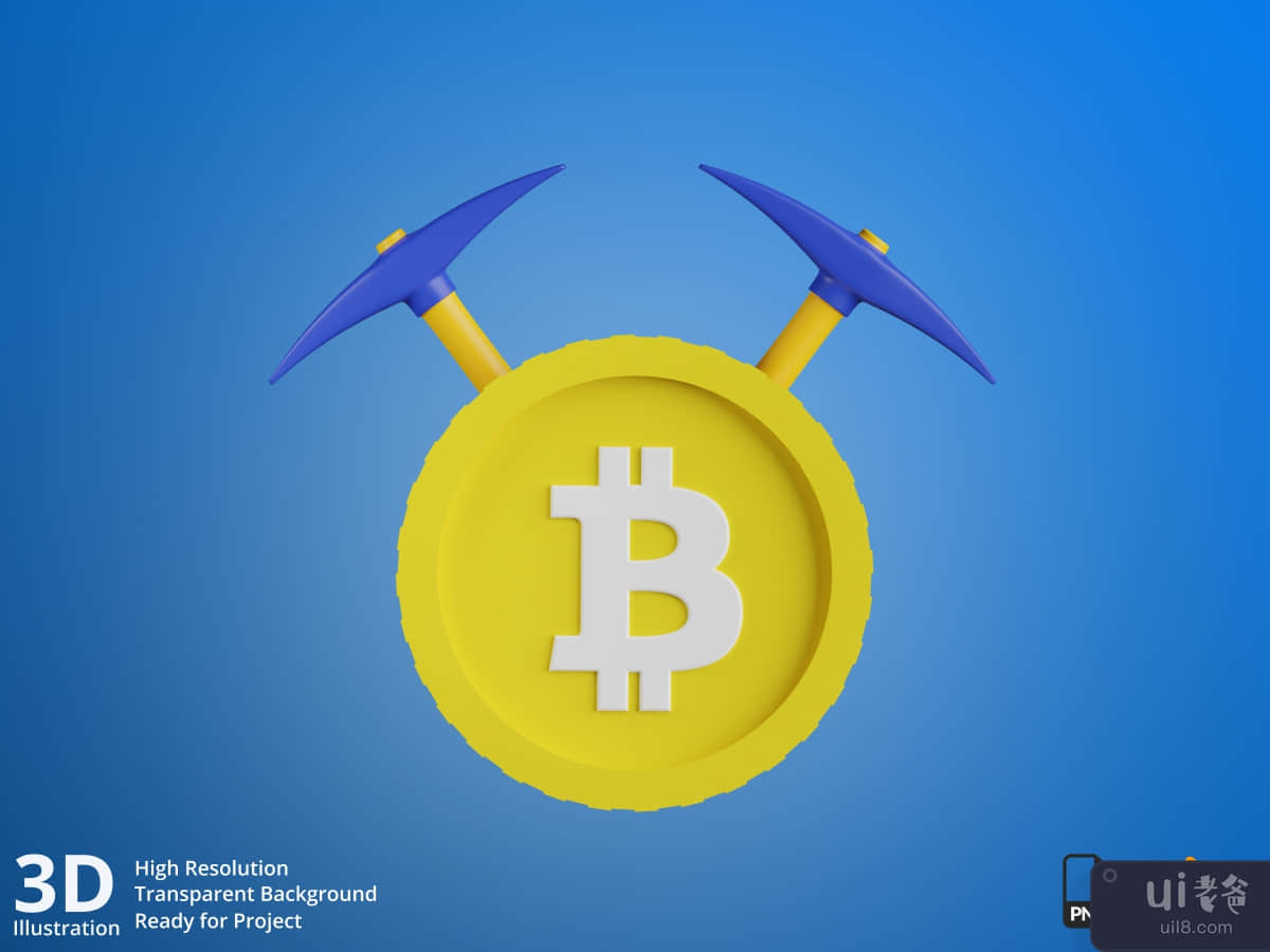 Bitcoin Mining - Cryptocurrency Mining 3D Illustration