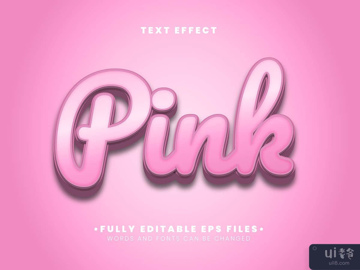 3D粉红色文字效果(3D Pink text effect)插图2