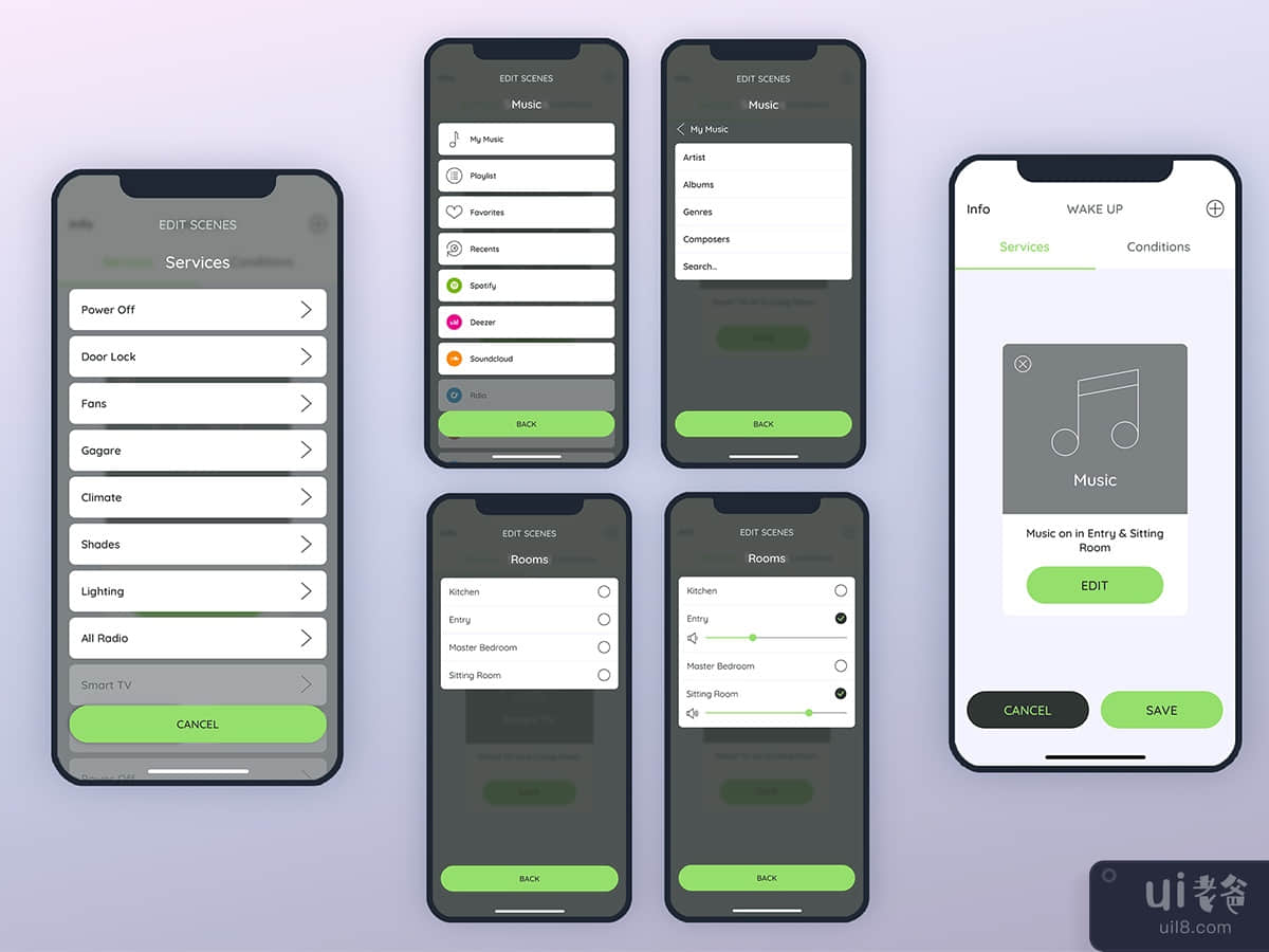 Create Services Music  - Smarthome Mobile UI