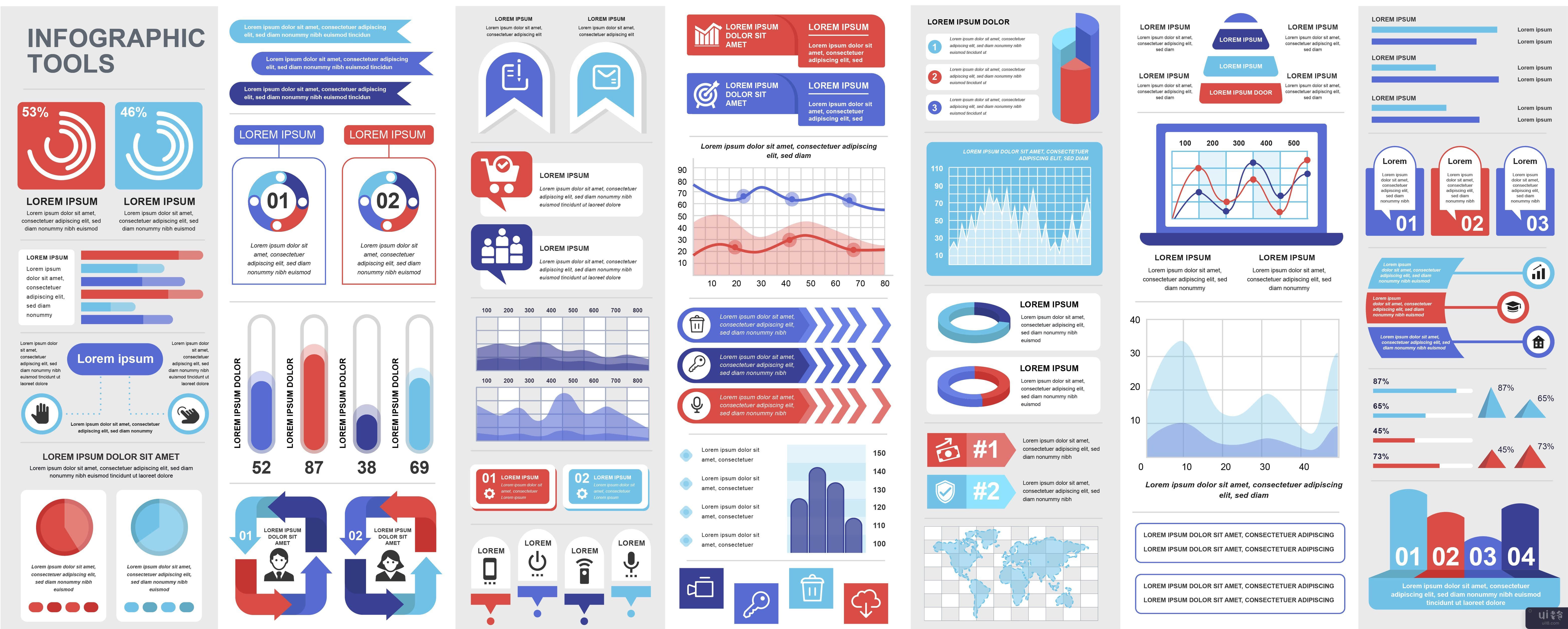 集合信息图表设计模板(Collection Infographics Design Template)插图2