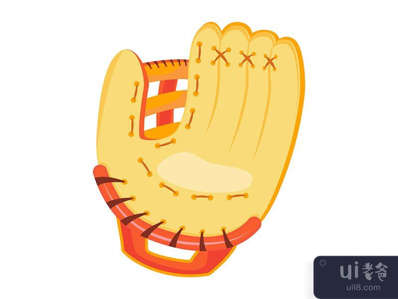Baseball glove semi flat color vector object