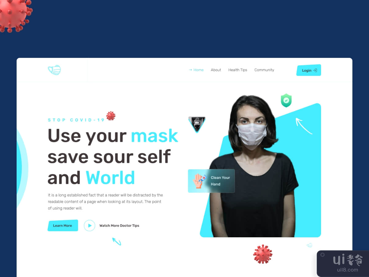 Covid-19 protect landing page design