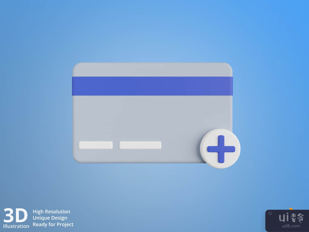 Add Credit Card - E-Commerce 3D Illustration