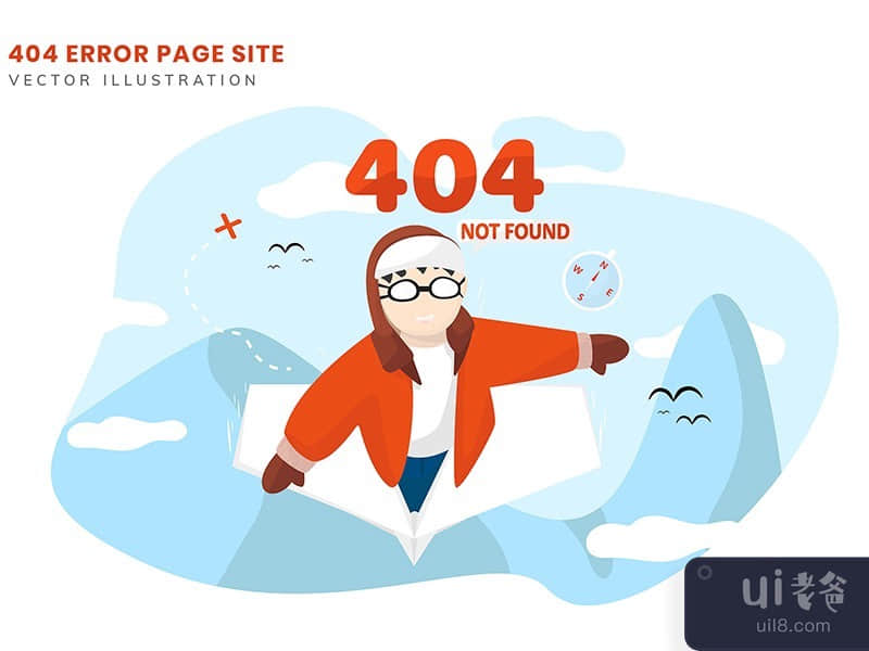 404 Web Page Error Site Vector Illustration