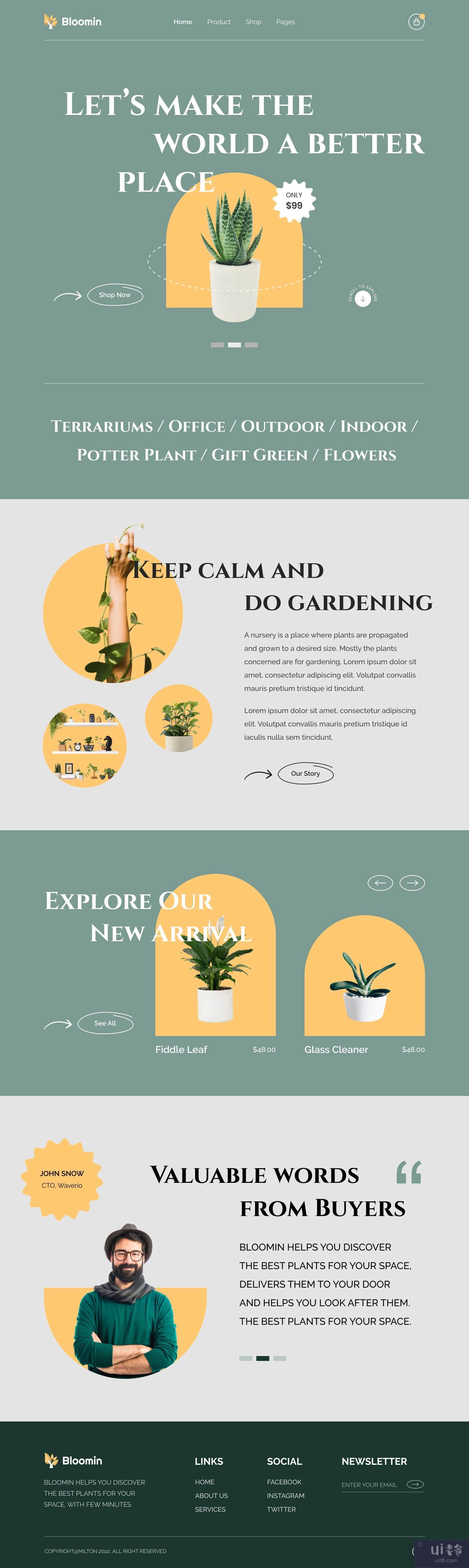 Bloomin-植物商店登陆页面(Bloomin - Plant Shop Landing Page)插图2