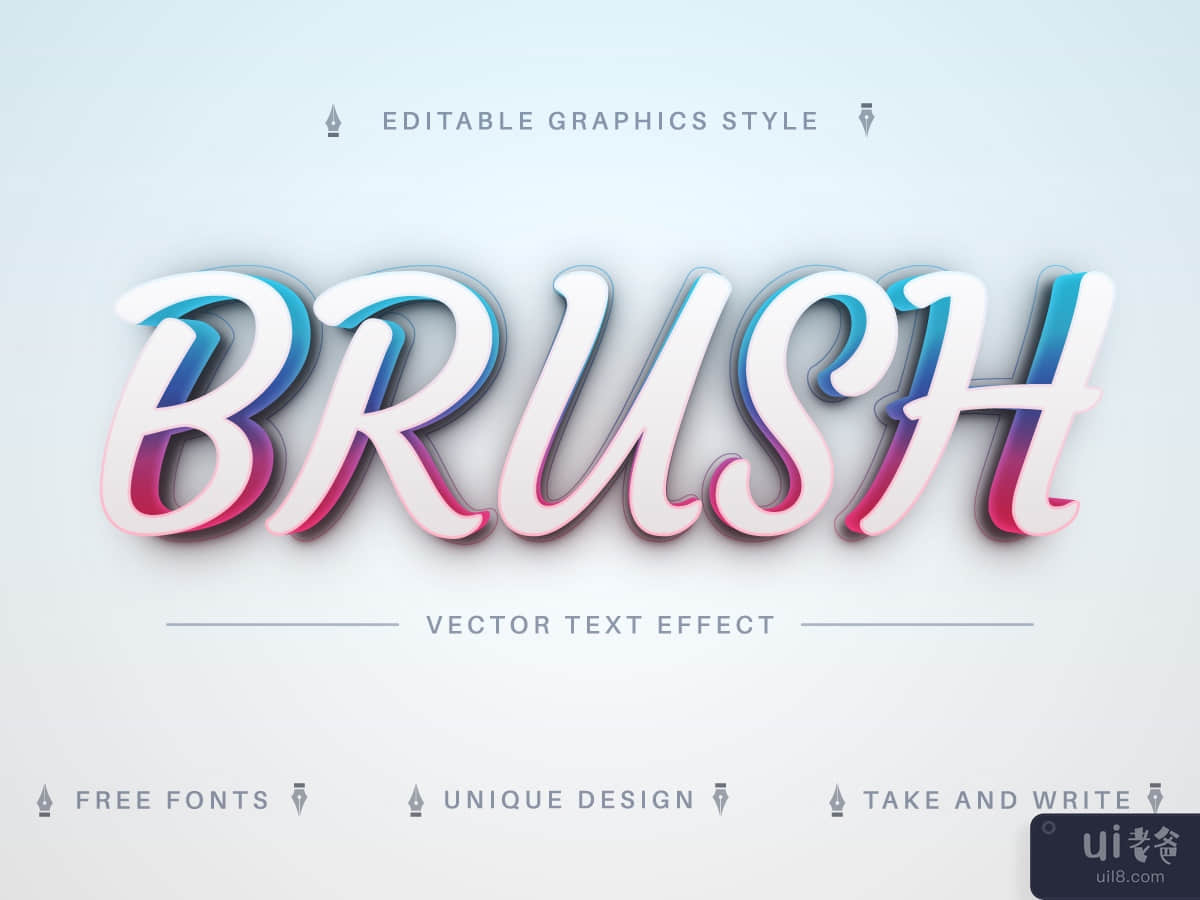 Color Brush - Editable Text Effect, Font Style