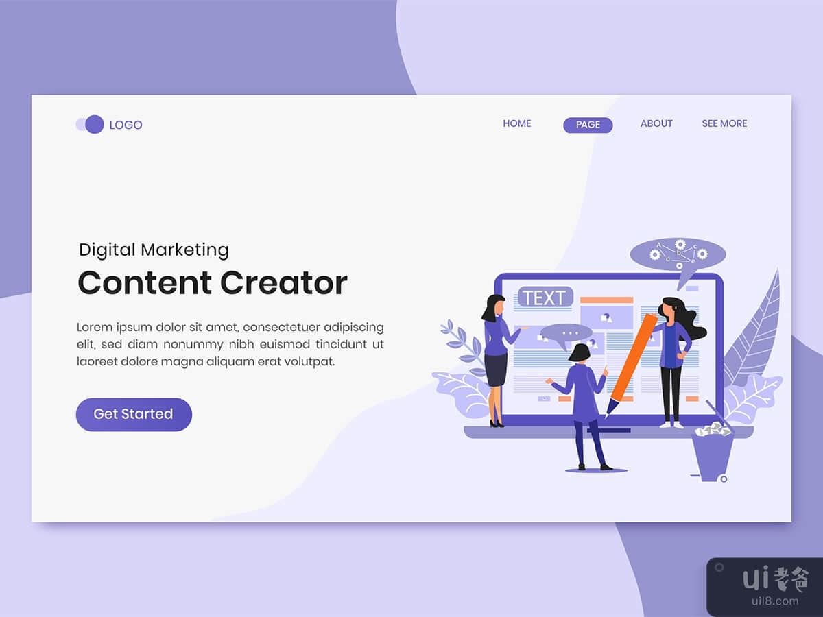 Content Creator Digital Marketing Landing Page