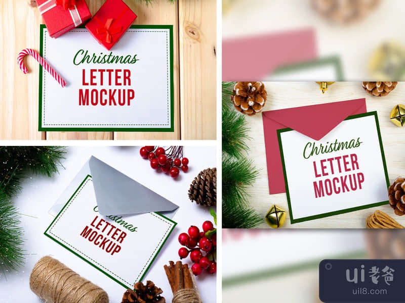 Christmas Letter Mockup Set