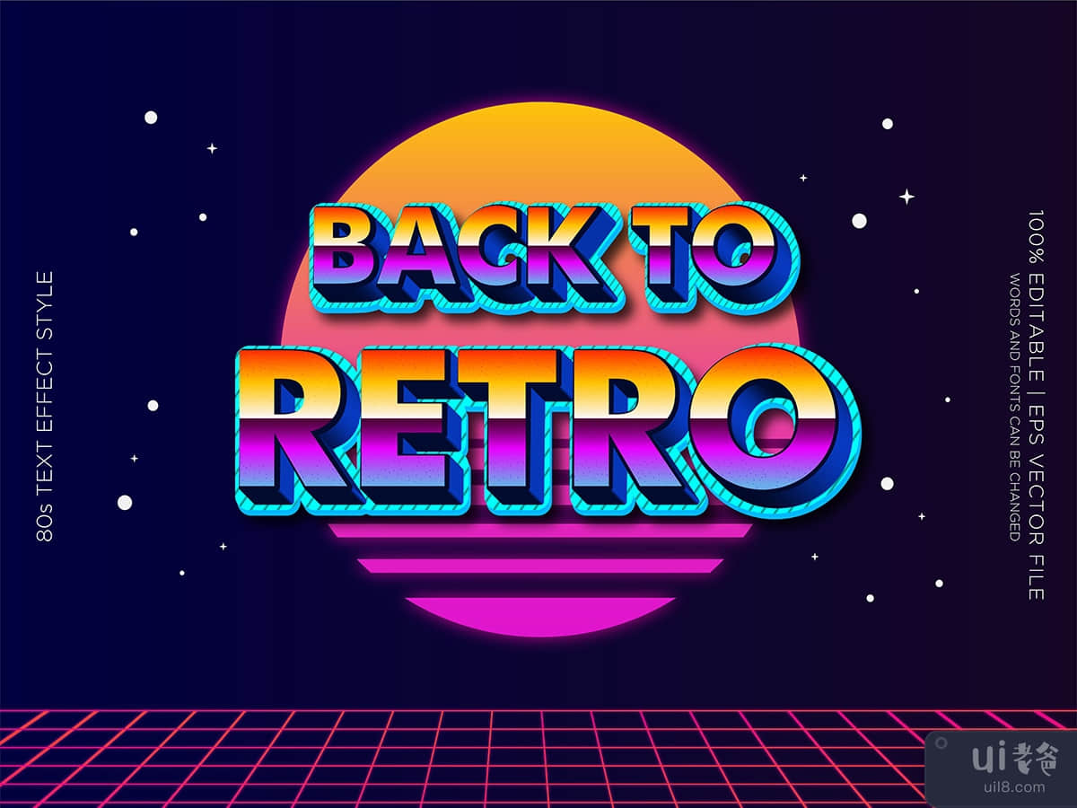 BACK TO RETRO 80S TEXT EFFECT