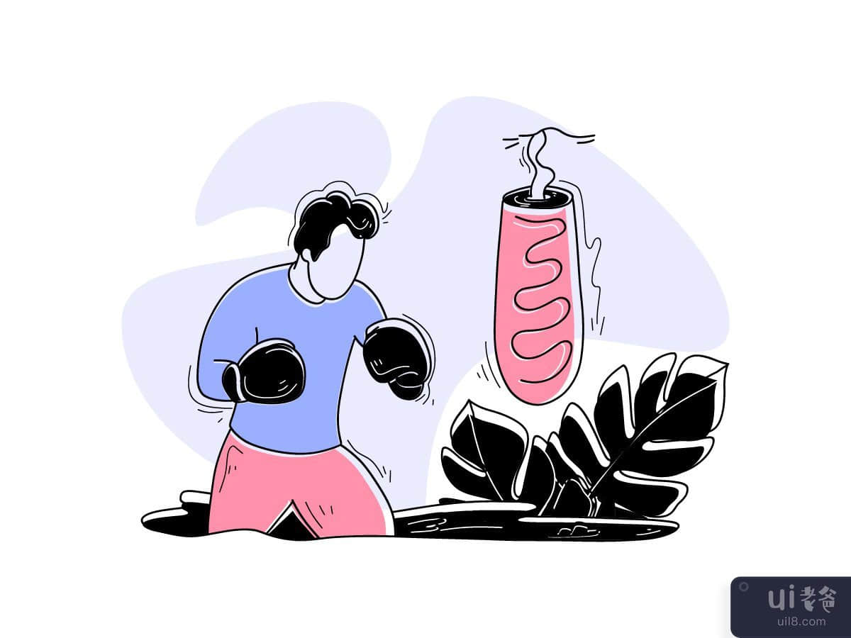 Boxing flat illustration concept Olympic Games Sport