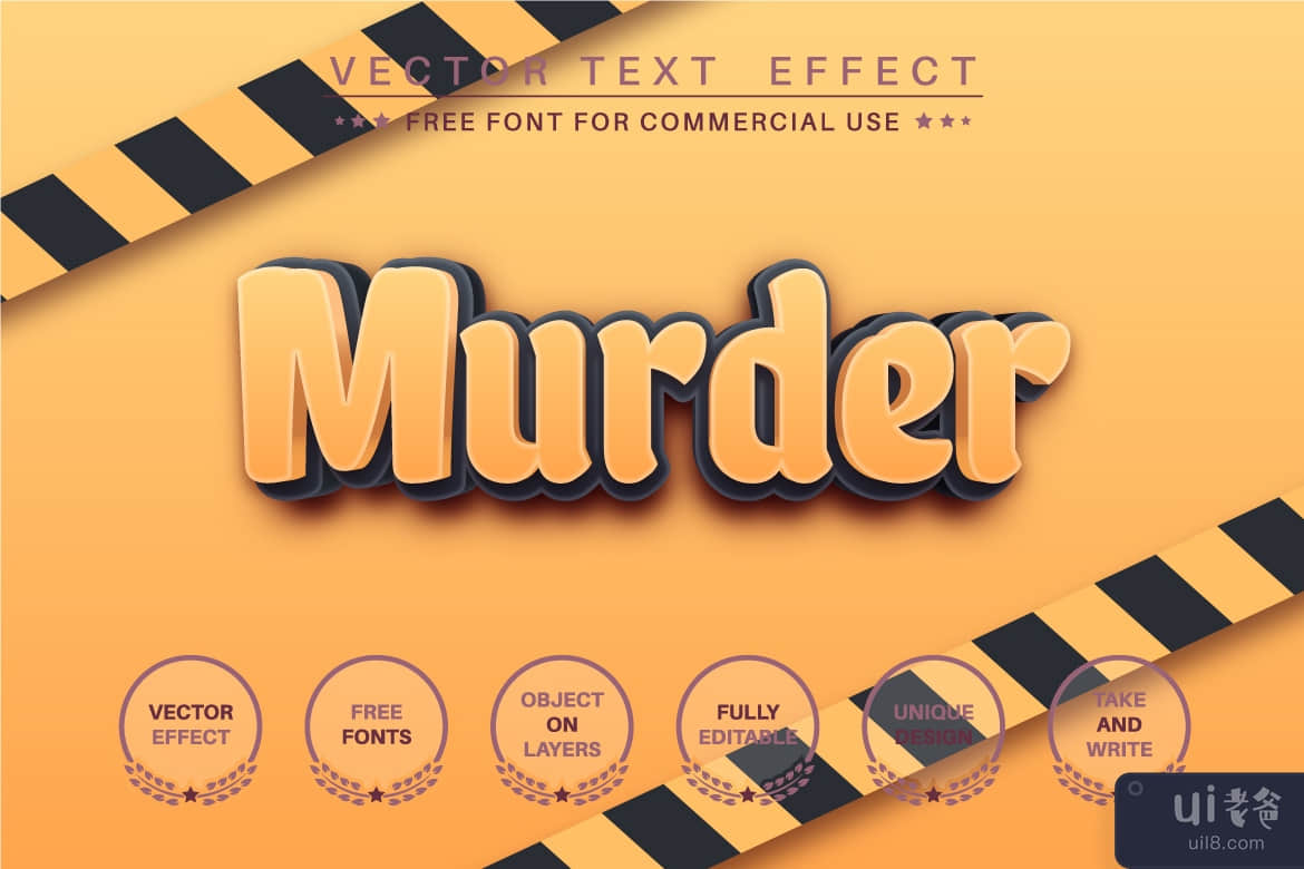 犯罪故事 - 可编辑的文本效果、字体样式(Crime story - editable text effect, font style)插图4