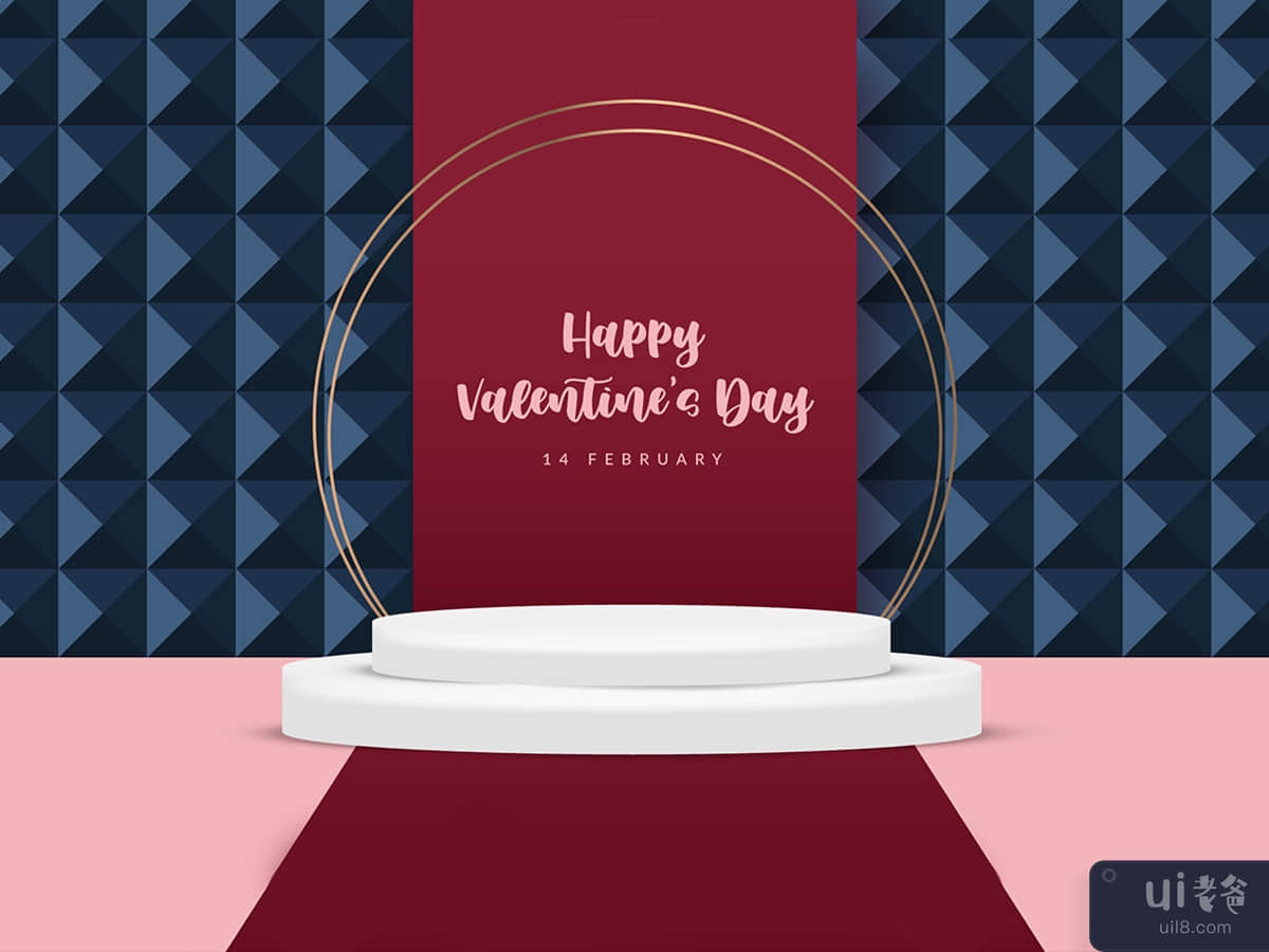 3d valentine podium scene for product display or placement