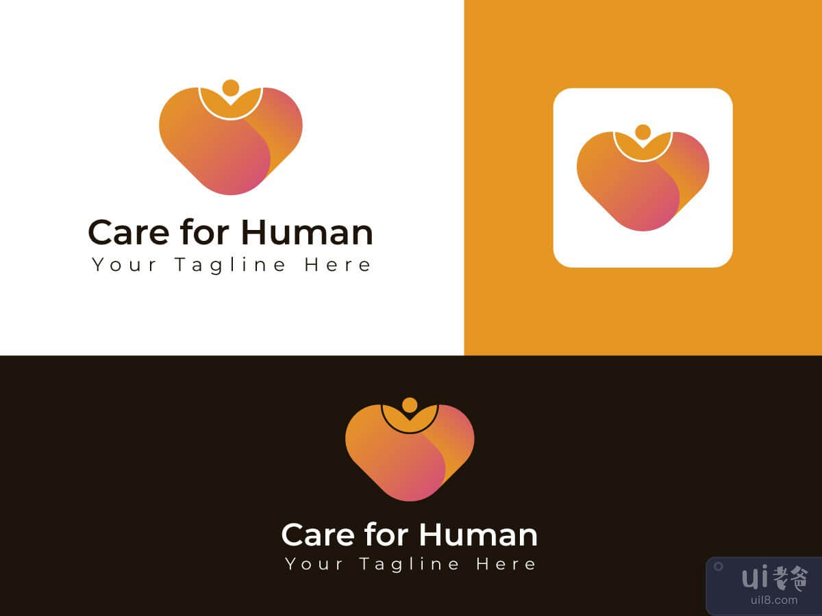 Care for human logo design template