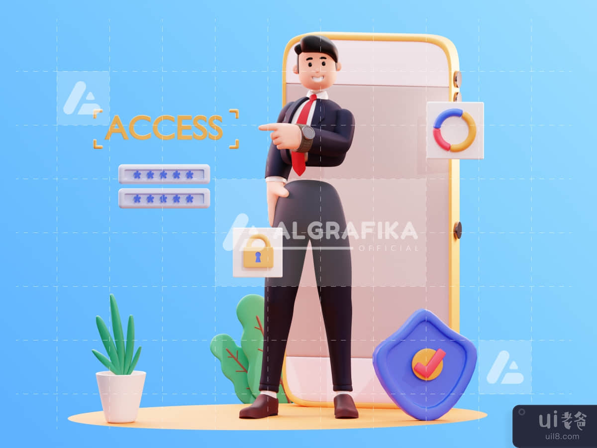 3D Character Businessman Illustration