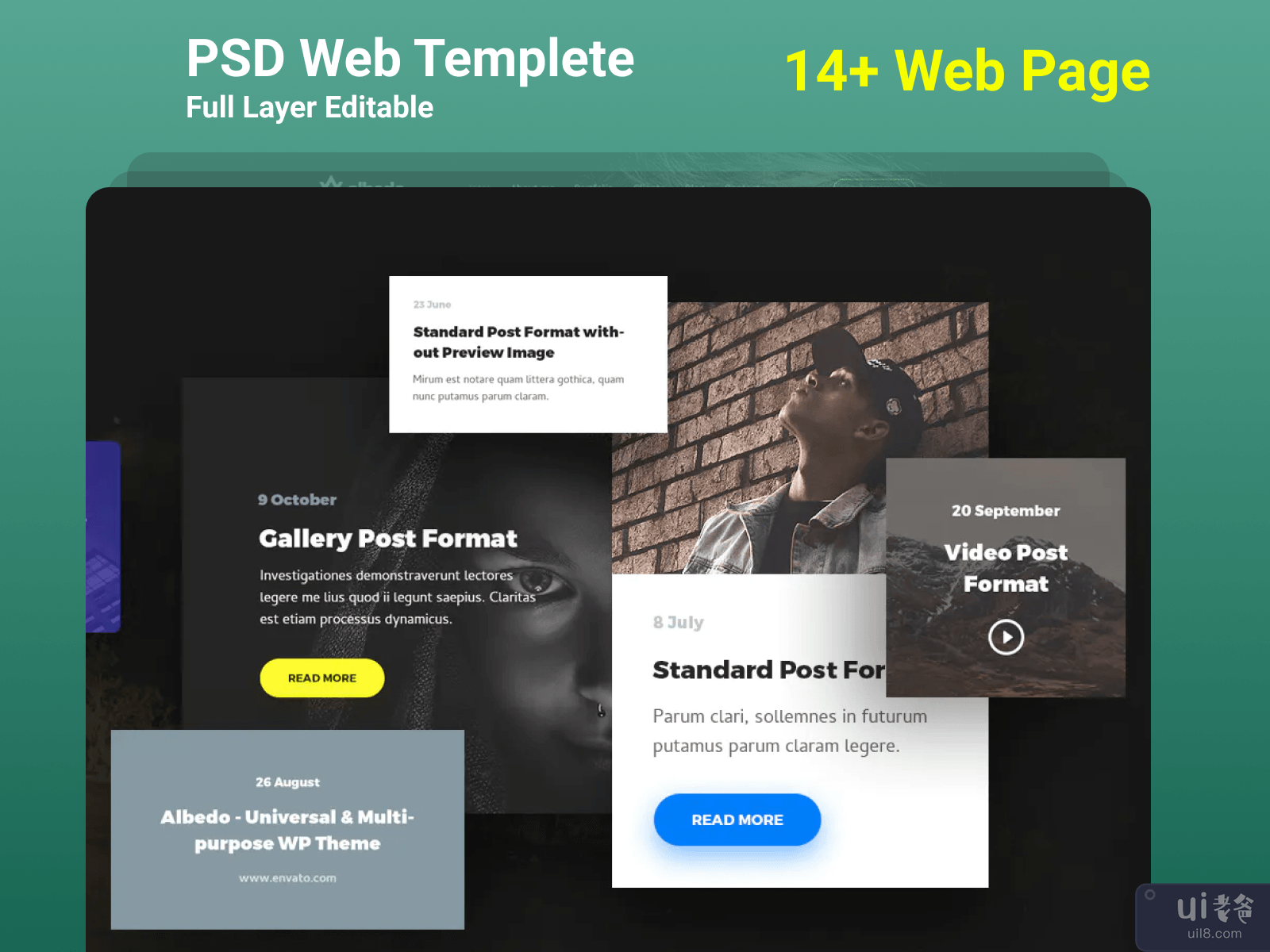 清洁 PSD Web 模板(Clean PSD Web Template)插图3