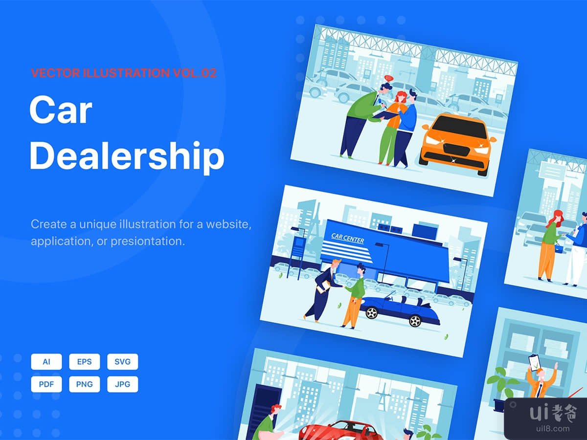 Car Dealership Vector Illustration_Pack 02
