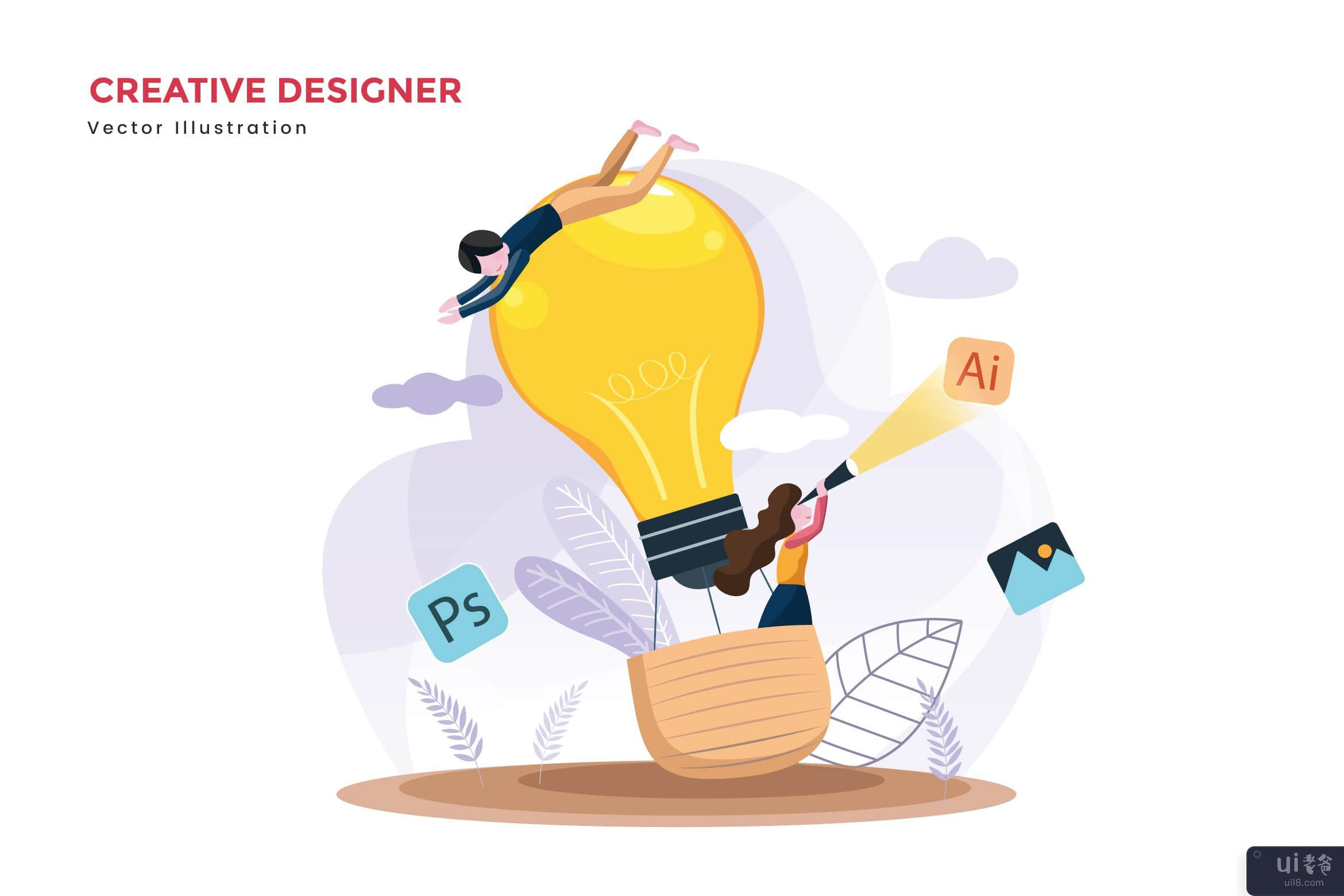 创意设计师团队矢量图(Creative designer teams vector illustration)插图2