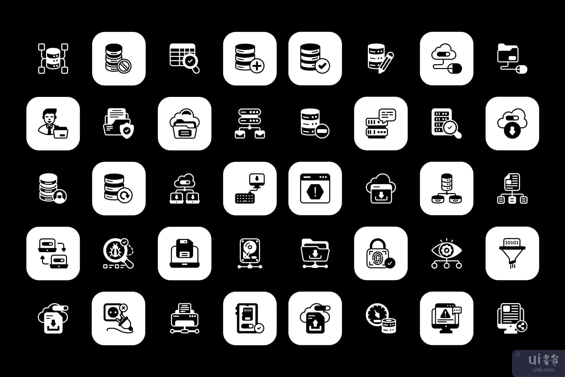 110 个数据库和技术图标(110 Database and Technology Icons)插图5