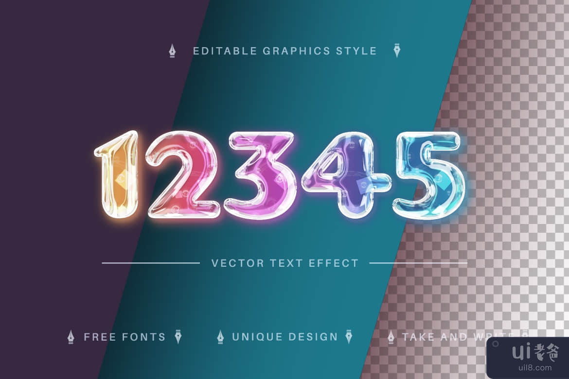 彩色玻璃 - 可编辑的文字效果，字体样式(Color Glass - Editable Text Effect, Font Style)插图5