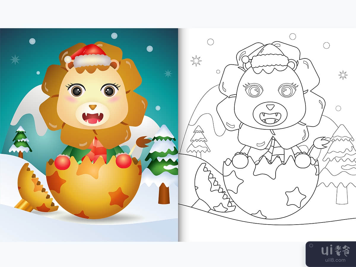 coloring book for kids with a cute lion