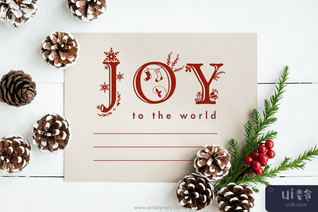 用于工艺品和升华的圣诞字母 SVG。(Christmas Alphabet SVG for crafts and sublimation.)插图3