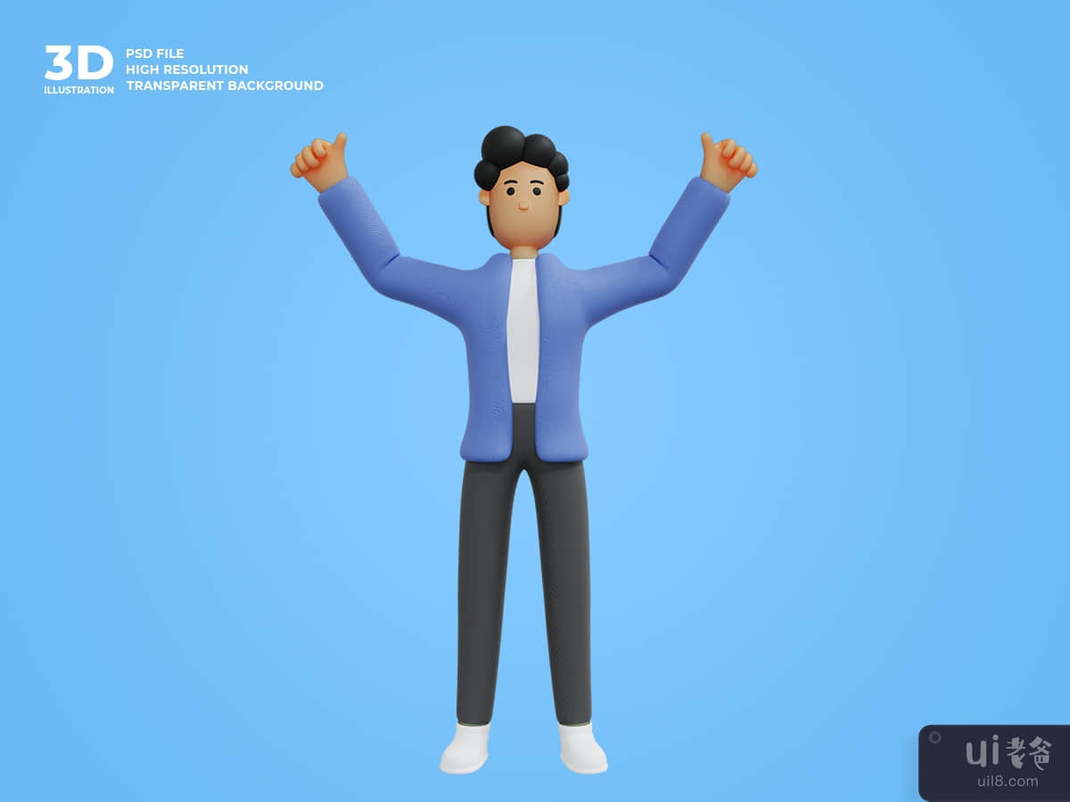 3d business man character illustration