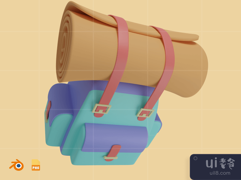 Backpack - 3D Travel & Holiday Illustration Pack