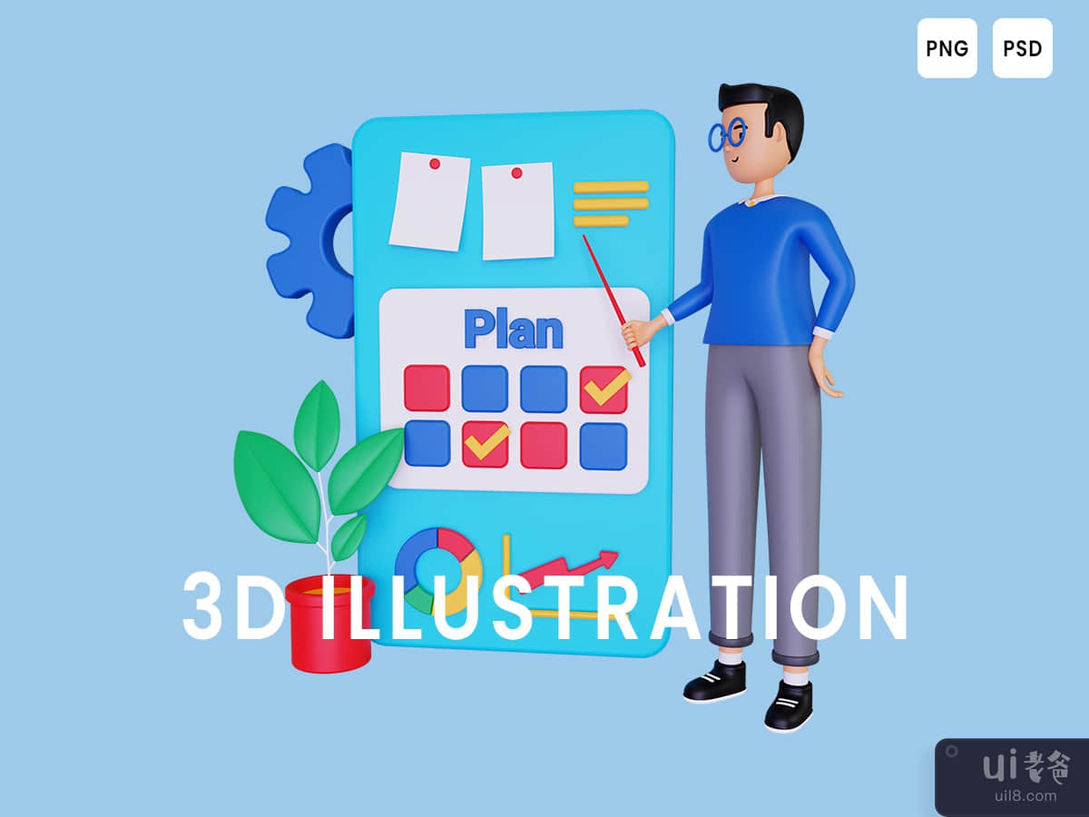 Business Planning 3D Illustration