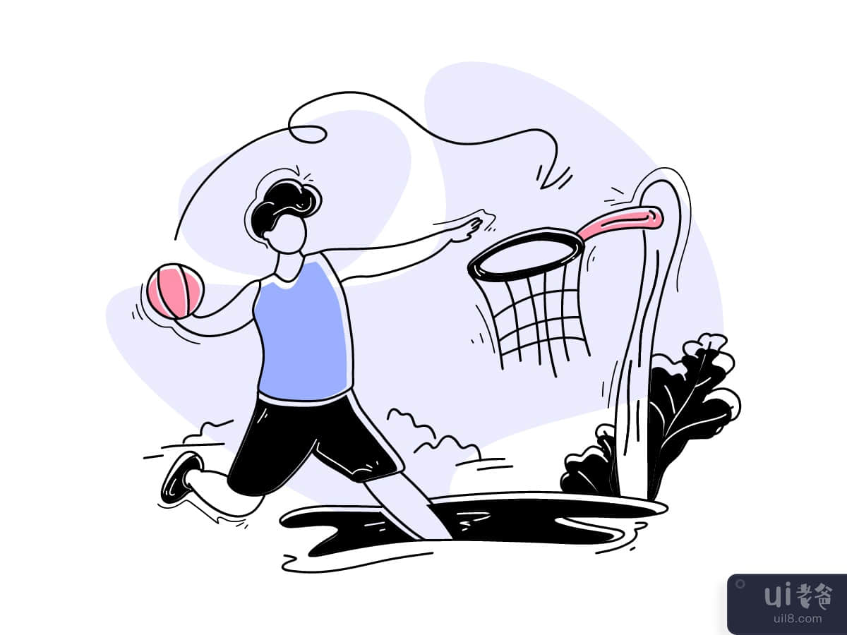Basketball flat illustration concept Olympic Games Sport