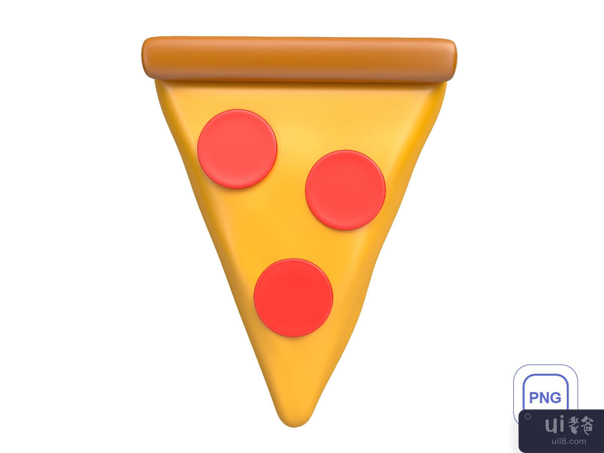 Icon 3d rendering elements food pizza