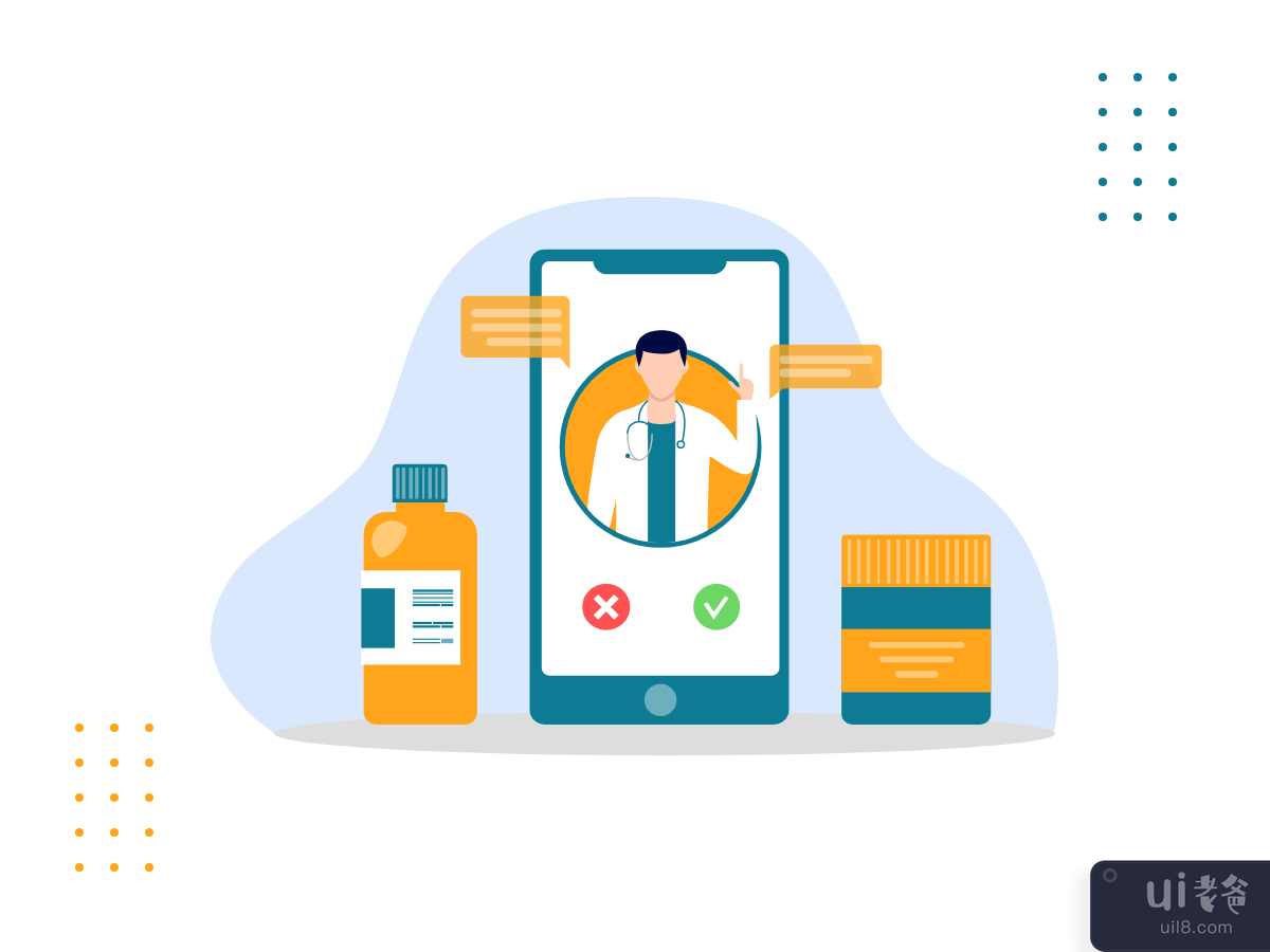 Clinic Support Online illustration concept