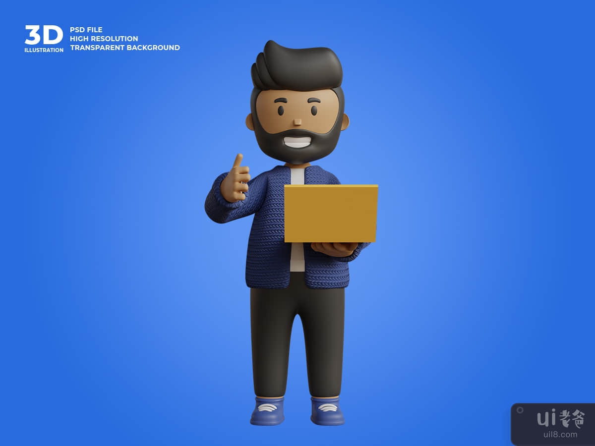 3d business man character illustration