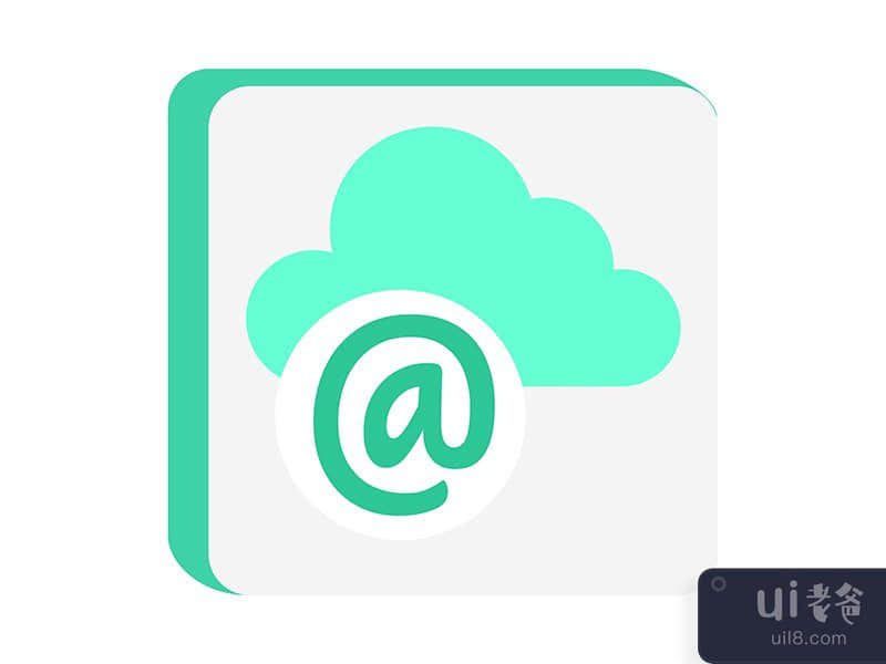 Cloud-based email service semi flat color vector object