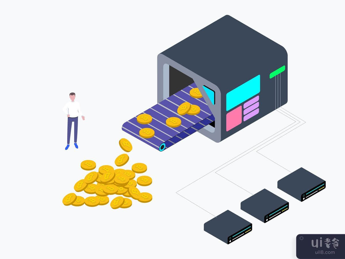 Cryptocurrency Mining Factory Isometric
