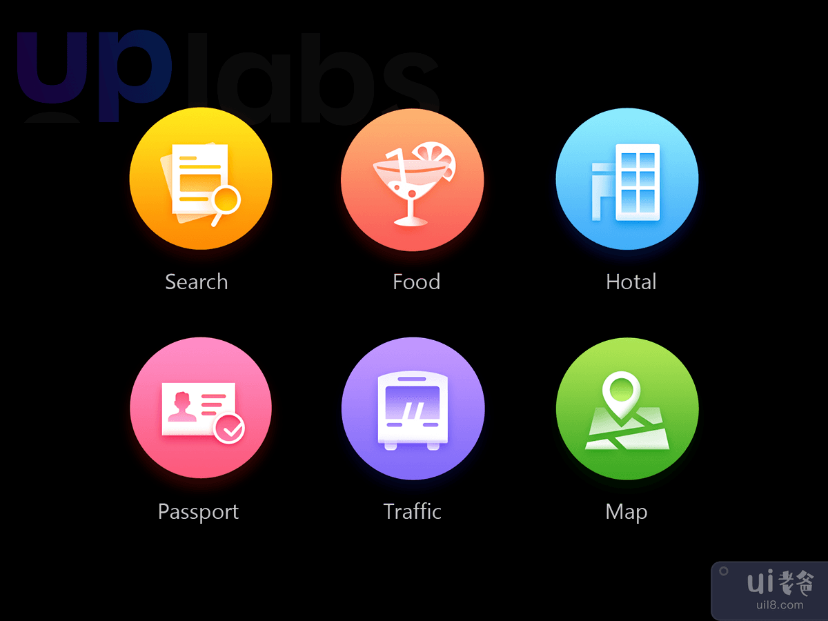 6 colorful icons