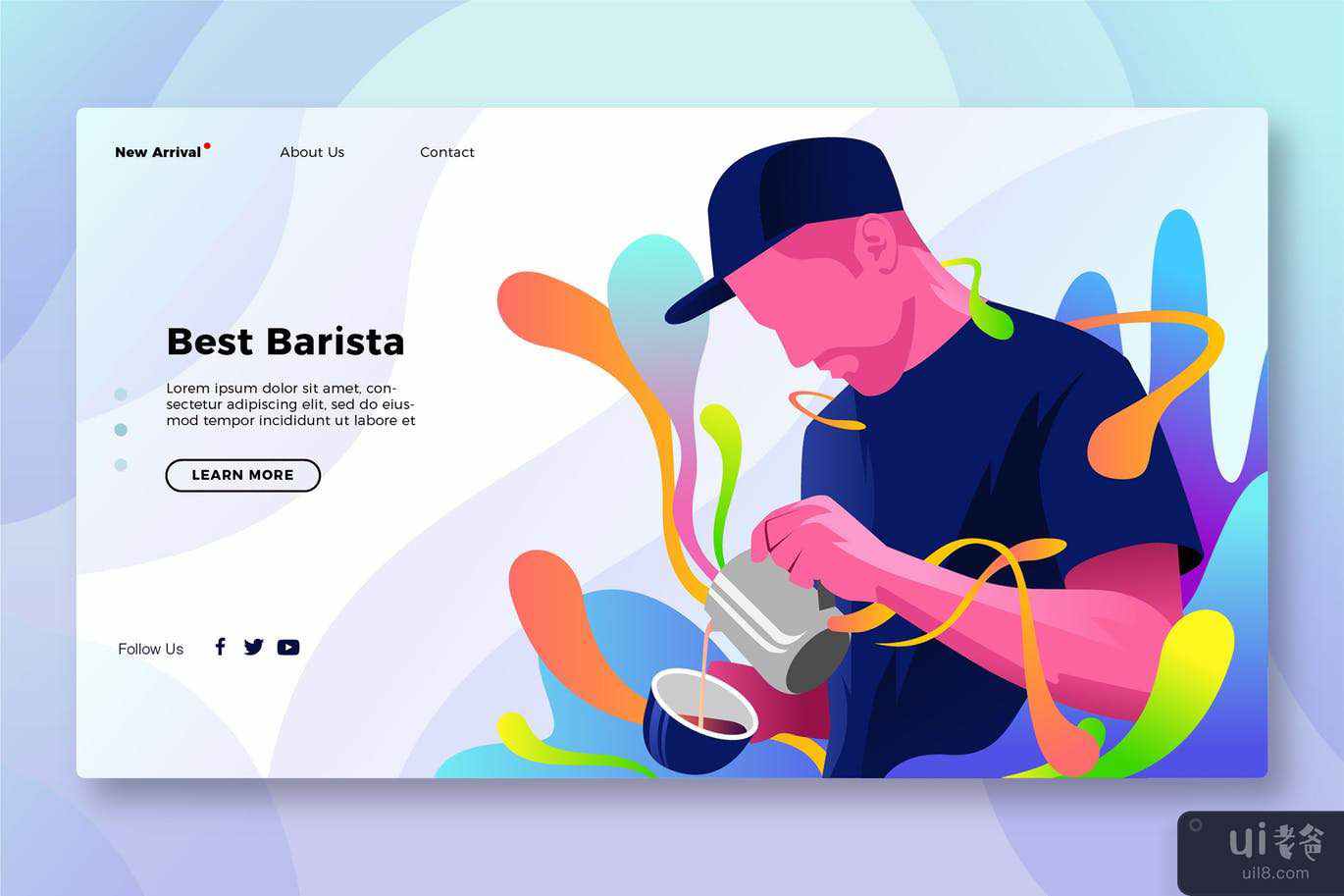 最佳咖啡师 - 横幅和登陆页面(Best Coffee Barista - Banner & Landing Page)插图2