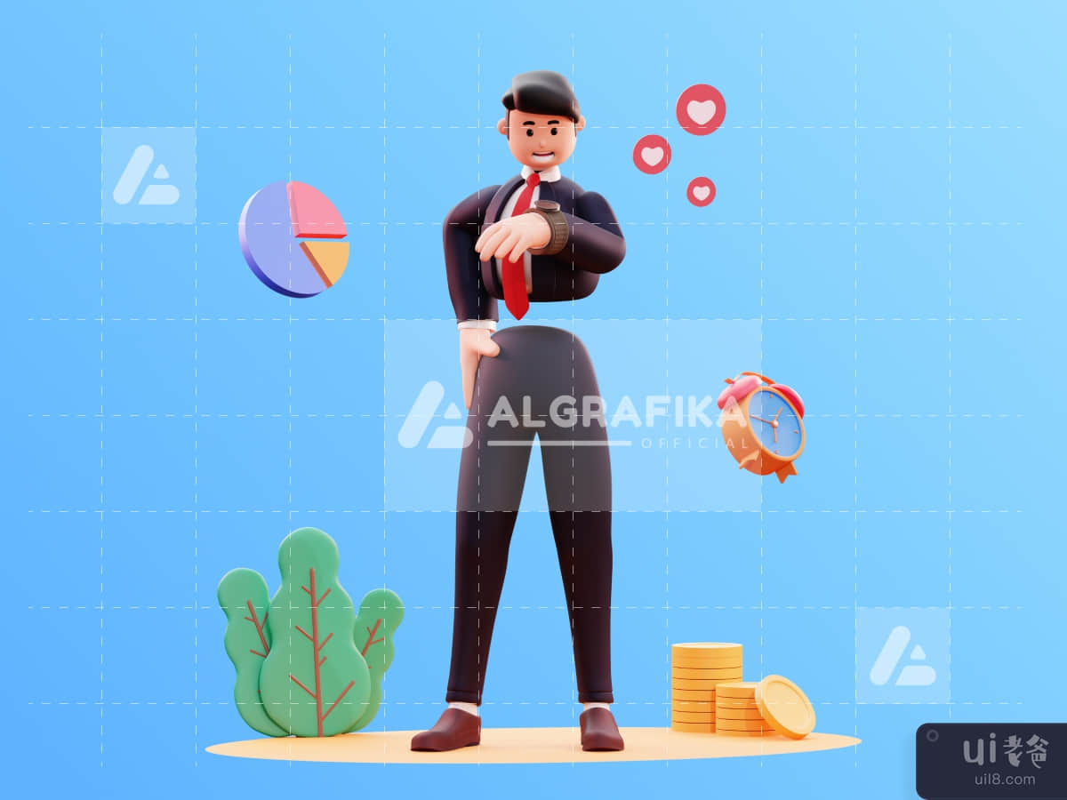 3D Character Businessman Illustration