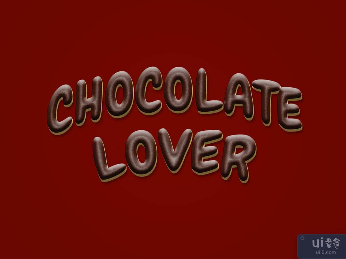巧克力恋人文字效果|标志样机(Chocolate lover text effect | logo mockup)插图2
