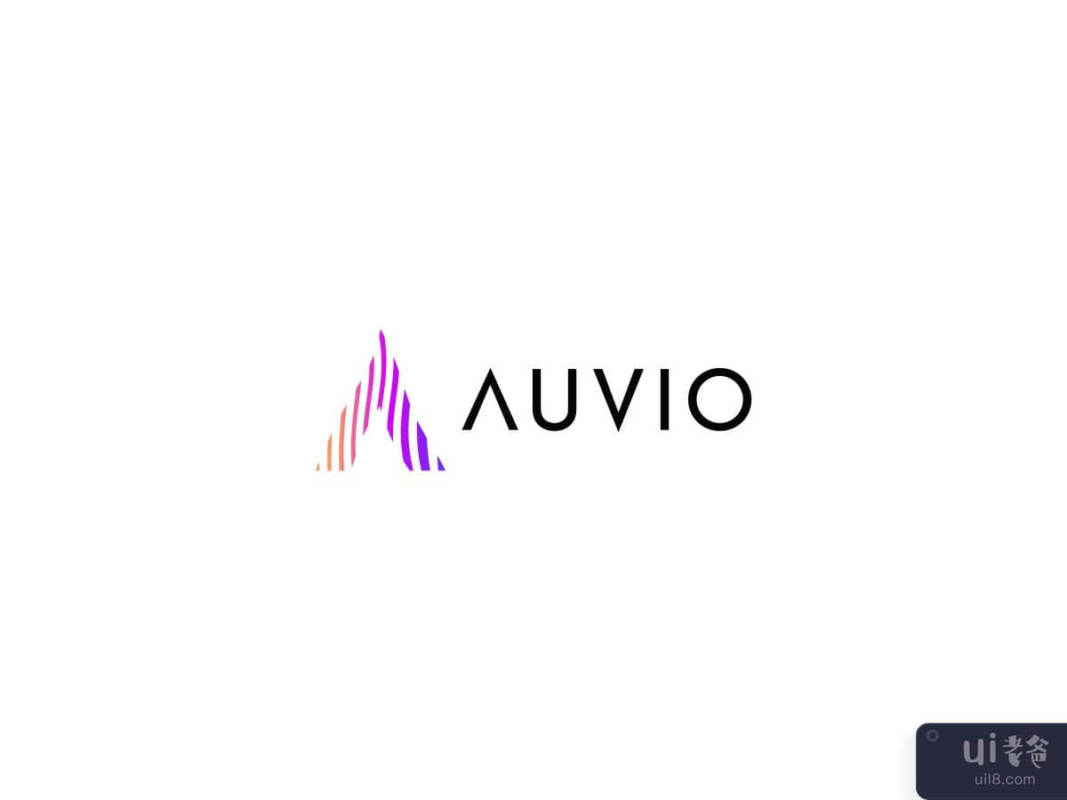 Auvio标志设计：字母A+声波(Auvio Logo Design: Letter A + Sound Wave)插图3