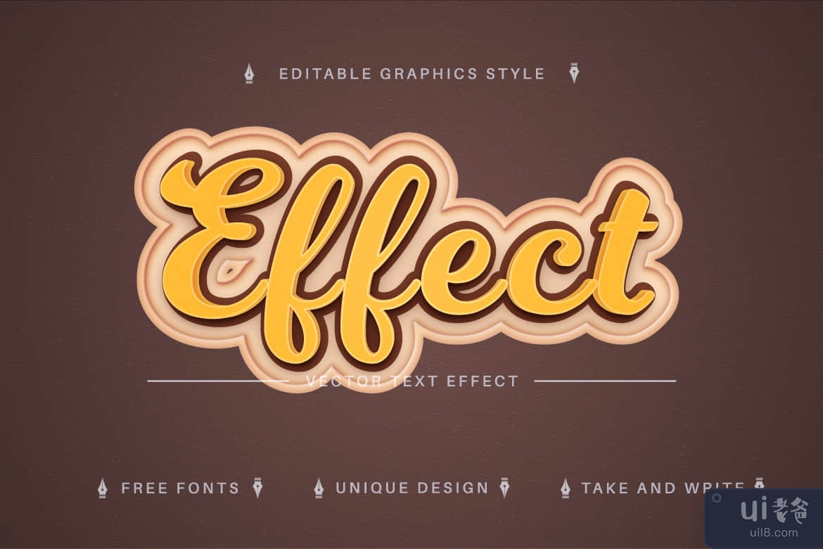 Banana - 可编辑的文字效果，字体样式(Banana - Editable Text Effect, Font Style)插图5