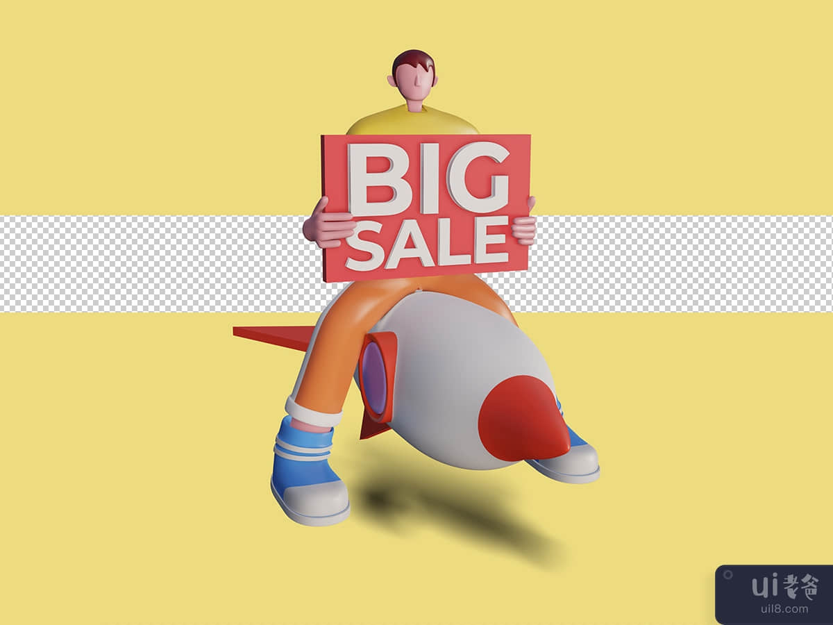3d illustration of sales promotion discount. Premium Psd