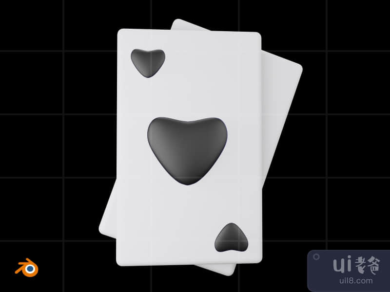 Cards - 3D Futuristic game item (front)